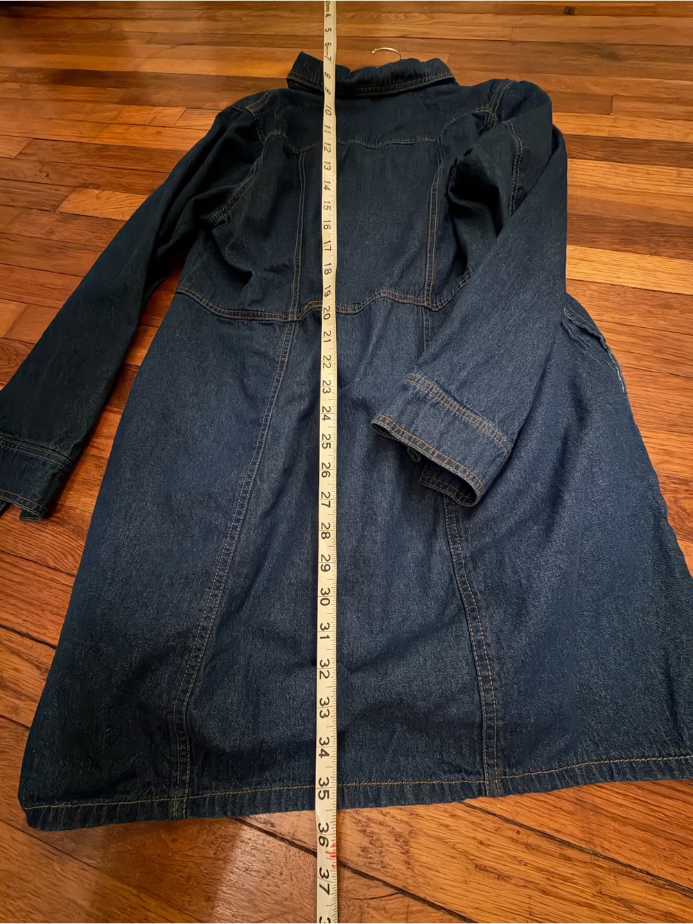 Frye womens XL Button-Front Denim jean dress long sleeve worn once CUTE! Cowgirl - Picture 3 of 11